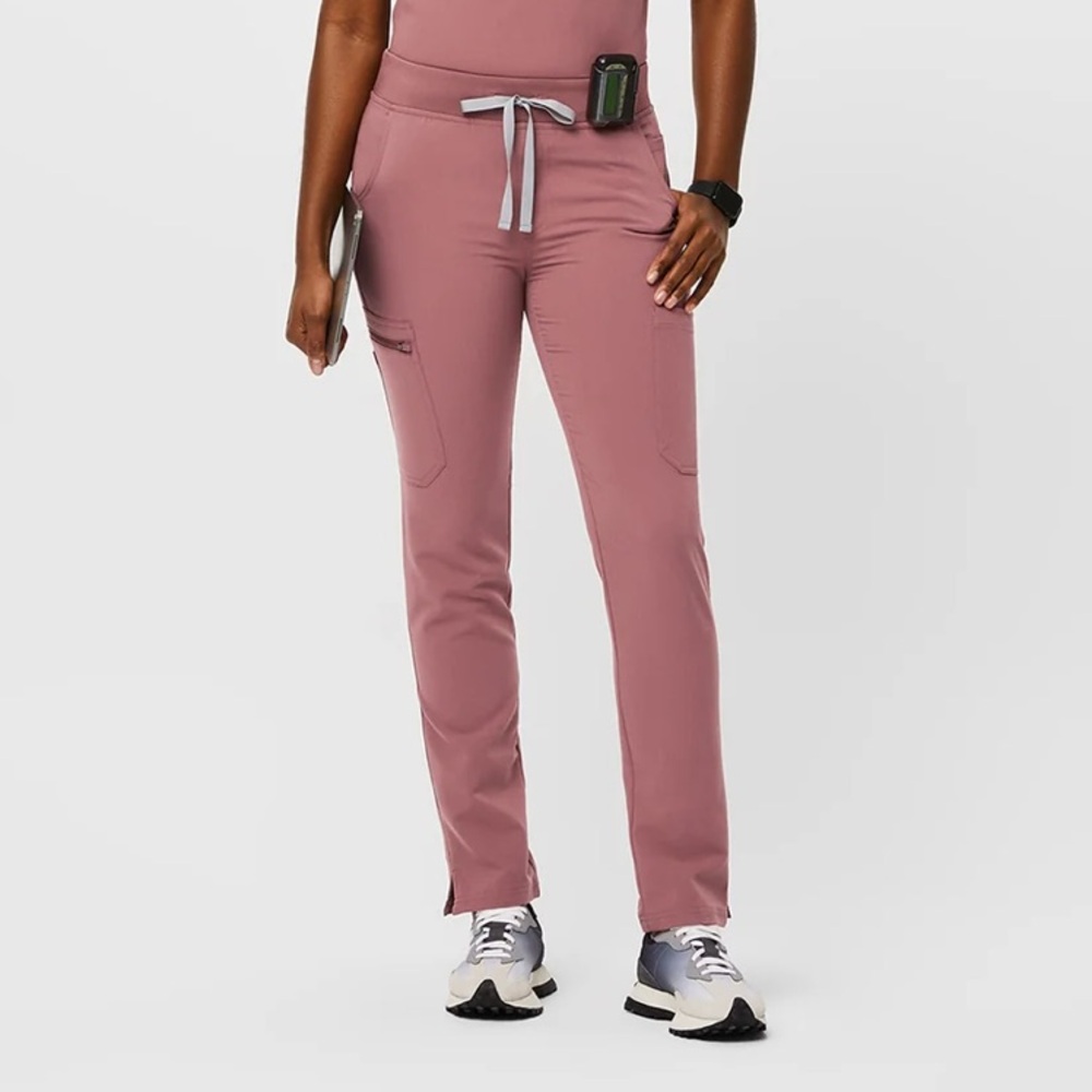 FIGS Yola 2.0 yoga waistband Women's Slim Drawstring Scrub Pants in mauve Rose M